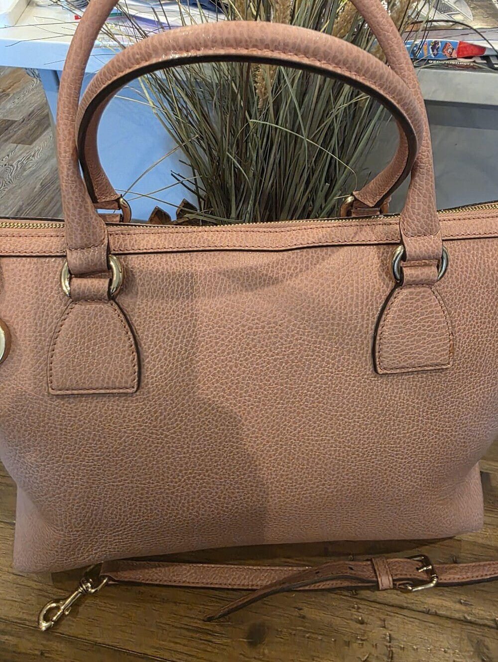 Gucci Pink CALF LEATHER GG Satchel/Tote 2 Way Including Limited Ed LINEN TOTE - Picture 3 of 16